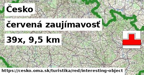 Česko Turistické trasy červená zaujímavosť
