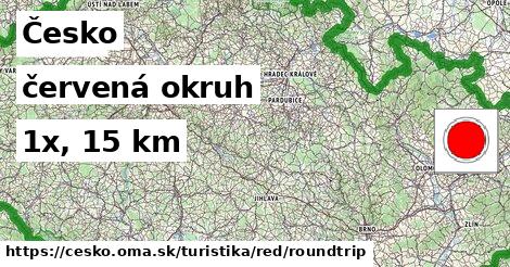 Česko Turistické trasy červená okruh