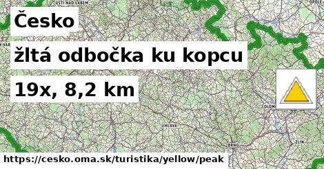 Česko Turistické trasy žltá odbočka ku kopcu