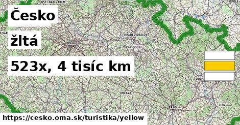 Česko Turistické trasy žltá 