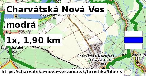 Charvátská Nová Ves Turistické trasy modrá 