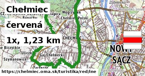 Chełmiec Turistické trasy červená iná