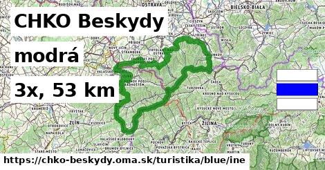 CHKO Beskydy Turistické trasy modrá iná
