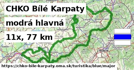 CHKO Bílé Karpaty Turistické trasy modrá hlavná
