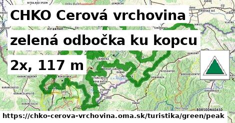 CHKO Cerová vrchovina Turistické trasy zelená odbočka ku kopcu