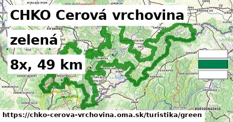 CHKO Cerová vrchovina Turistické trasy zelená 