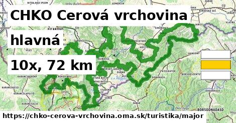 CHKO Cerová vrchovina Turistické trasy hlavná 