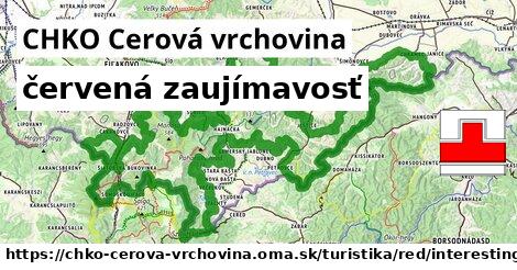 CHKO Cerová vrchovina Turistické trasy červená zaujímavosť