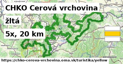 CHKO Cerová vrchovina Turistické trasy žltá 