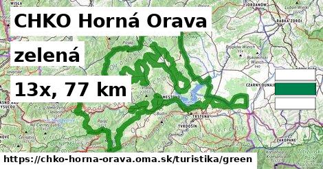 CHKO Horná Orava Turistické trasy zelená 