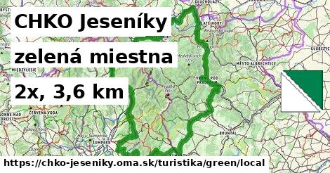 CHKO Jeseníky Turistické trasy zelená miestna