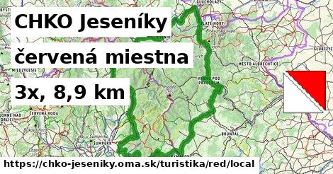CHKO Jeseníky Turistické trasy červená miestna