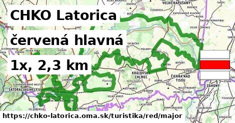 CHKO Latorica Turistické trasy červená hlavná