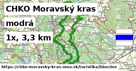 CHKO Moravský kras Turistické trasy modrá iná