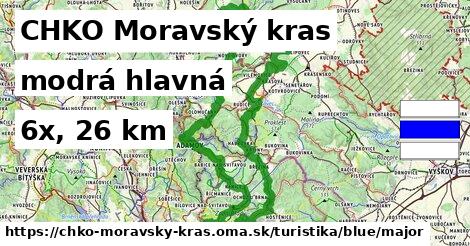 CHKO Moravský kras Turistické trasy modrá hlavná