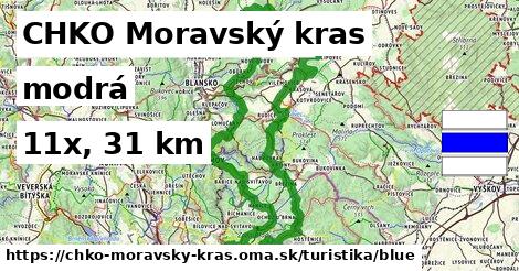 CHKO Moravský kras Turistické trasy modrá 