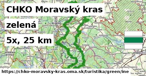 CHKO Moravský kras Turistické trasy zelená iná