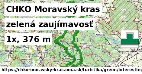 CHKO Moravský kras Turistické trasy zelená zaujímavosť