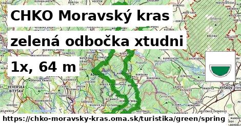 CHKO Moravský kras Turistické trasy zelená odbočka xtudni