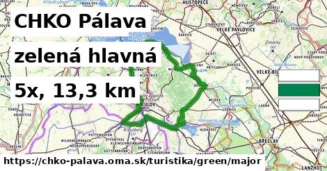 CHKO Pálava Turistické trasy zelená hlavná