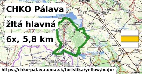 CHKO Pálava Turistické trasy žltá hlavná