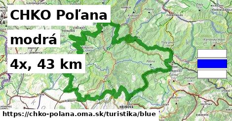 CHKO Poľana Turistické trasy modrá 