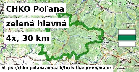 CHKO Poľana Turistické trasy zelená hlavná