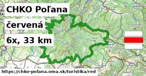 CHKO Poľana Turistické trasy červená 