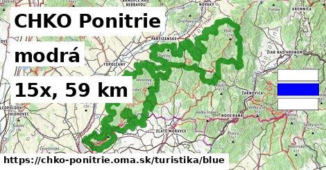 CHKO Ponitrie Turistické trasy modrá 