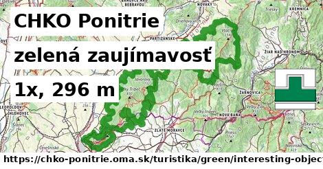 CHKO Ponitrie Turistické trasy zelená zaujímavosť