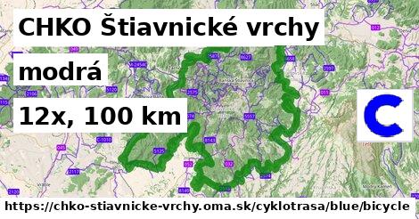 CHKO Štiavnické vrchy Cyklotrasy modrá bicycle