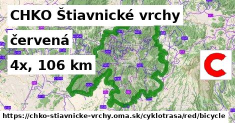 CHKO Štiavnické vrchy Cyklotrasy červená bicycle