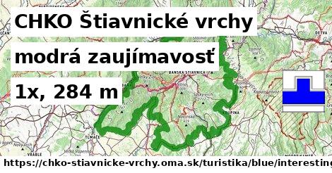 CHKO Štiavnické vrchy Turistické trasy modrá zaujímavosť