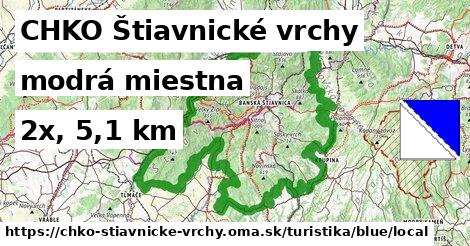 CHKO Štiavnické vrchy Turistické trasy modrá miestna