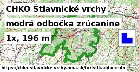 CHKO Štiavnické vrchy Turistické trasy modrá odbočka zrúcanine