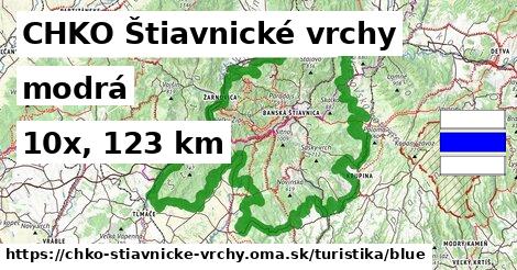 CHKO Štiavnické vrchy Turistické trasy modrá 