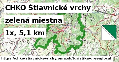 CHKO Štiavnické vrchy Turistické trasy zelená miestna