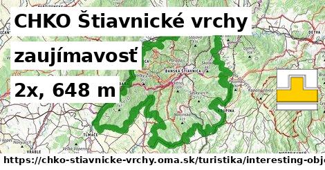CHKO Štiavnické vrchy Turistické trasy zaujímavosť 