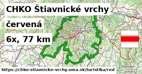 CHKO Štiavnické vrchy Turistické trasy červená 