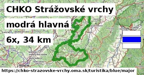 CHKO Strážovské vrchy Turistické trasy modrá hlavná