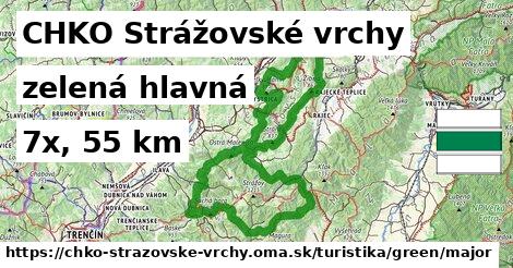 CHKO Strážovské vrchy Turistické trasy zelená hlavná