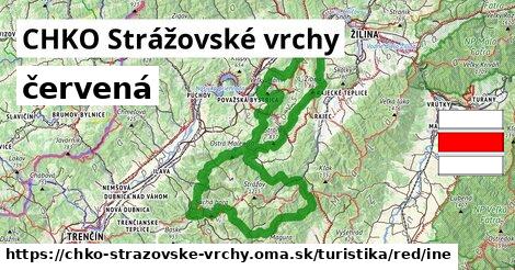 CHKO Strážovské vrchy Turistické trasy červená iná