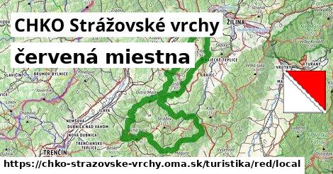 CHKO Strážovské vrchy Turistické trasy červená miestna