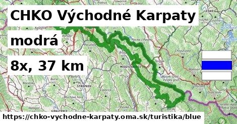 CHKO Východné Karpaty Turistické trasy modrá 