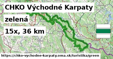 CHKO Východné Karpaty Turistické trasy zelená 