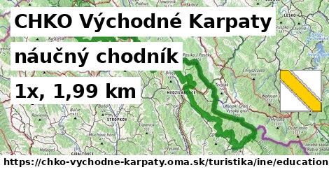 CHKO Východné Karpaty Turistické trasy iná náučný chodník