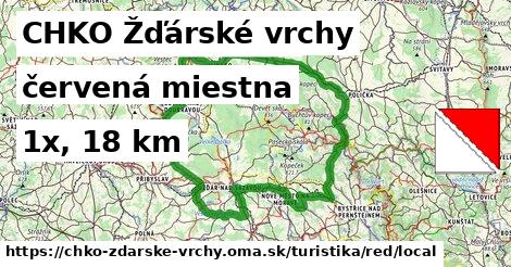 CHKO Žďárské vrchy Turistické trasy červená miestna
