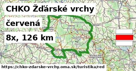 CHKO Žďárské vrchy Turistické trasy červená 