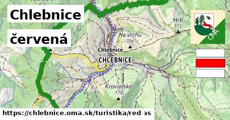 Chlebnice Turistické trasy červená 