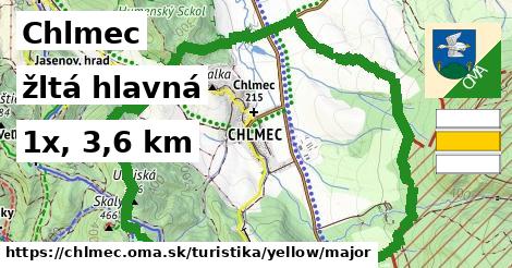 Chlmec Turistické trasy žltá hlavná